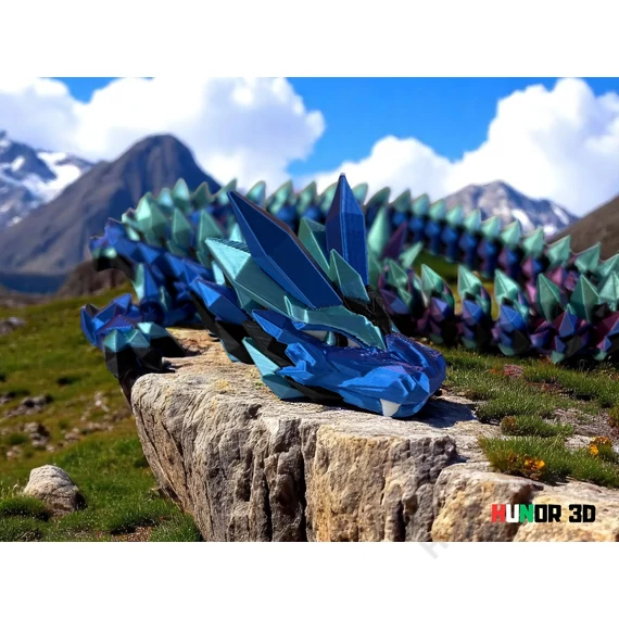 Óriás Többszínű Kristályos Sárkány 67 cm hosszú