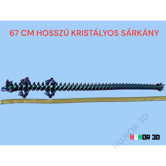 Óriás Többszínű Kristályos Sárkány 67 cm hosszú