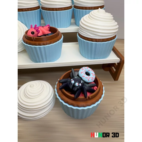 Muffin állatkák - Mini, mozgatható 3D nyomtatott figurák, több mint 30 féle egyedi és különleges dizájnnal, muffin tárolóban