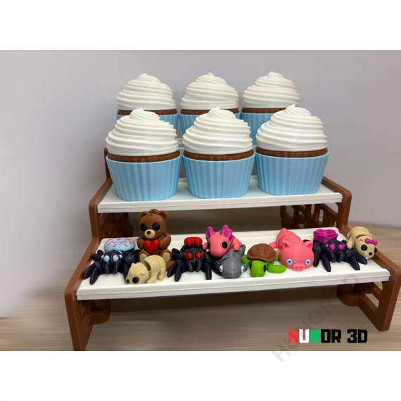 Muffin állatkák - Mini, mozgatható 3D nyomtatott figurák, több mint 30 féle egyedi és különleges dizájnnal, muffin tárolóban